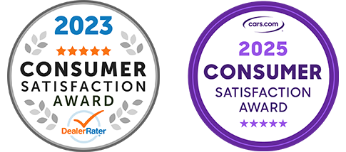 Dealer Rater 2018 Dealer of the Year Award and Car Gurus 2022 Top-Rated Dealer Award
