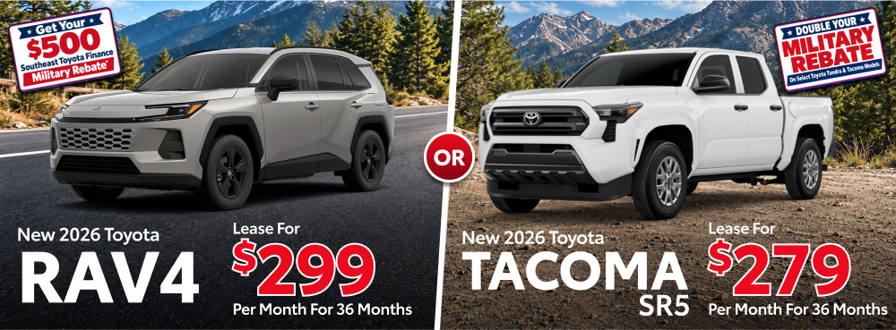 2026 Toyota RAV4 and Tacoma lease offers